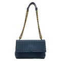 Bottega Veneta Shoulder Bag Small Olympia Navy Chain Leather