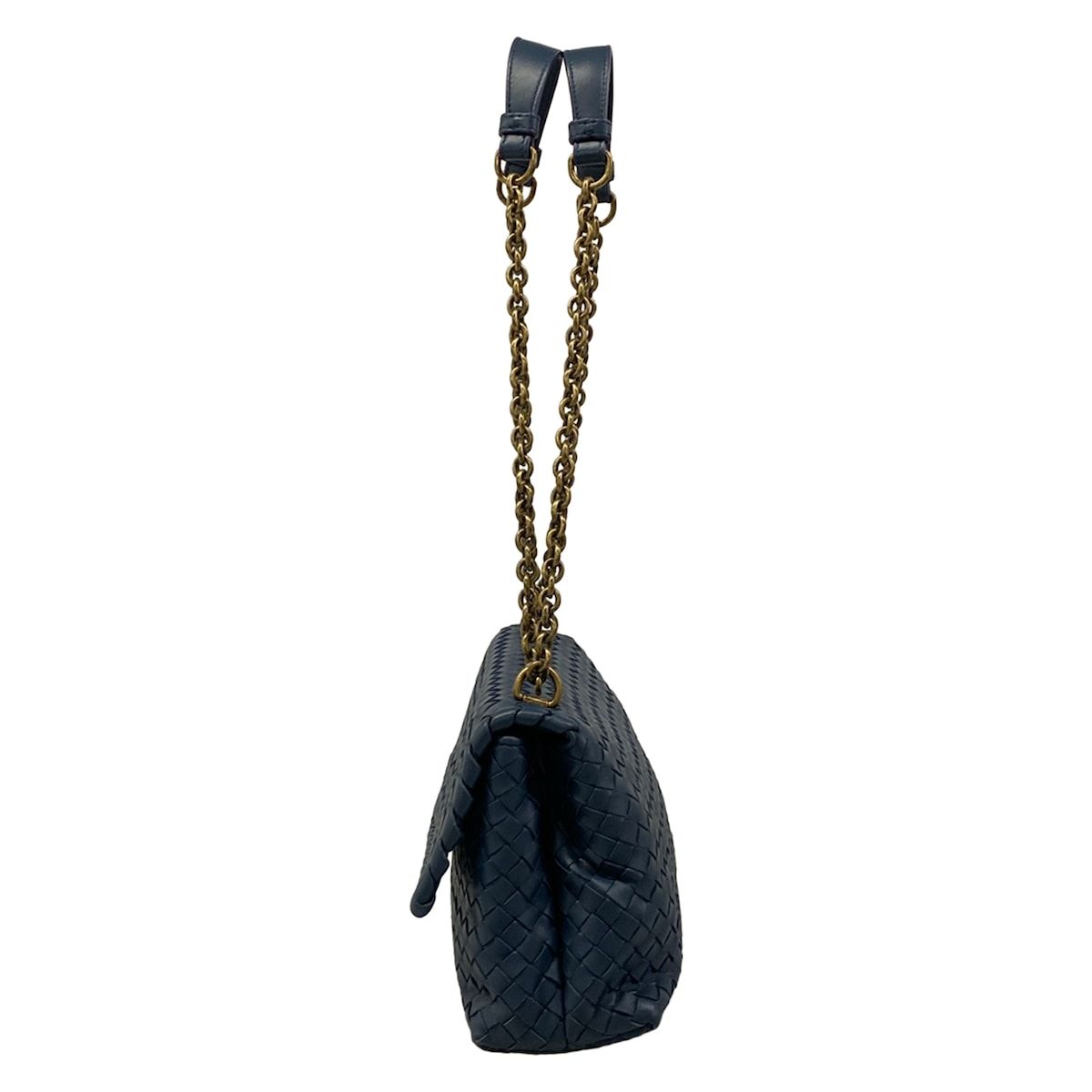 Bottega Veneta Shoulder Bag Small Olympia Navy Chain Leather — view 4