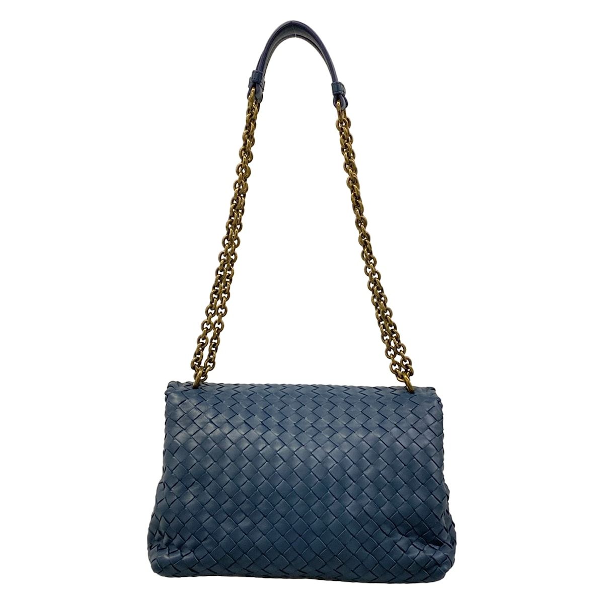 Bottega Veneta Shoulder Bag Small Olympia Navy Chain Leather — view 3