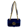 Gucci Shoulder Bag GG Marmont Blue Chain