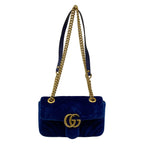 Gucci Shoulder Bag GG Marmont Blue Chain