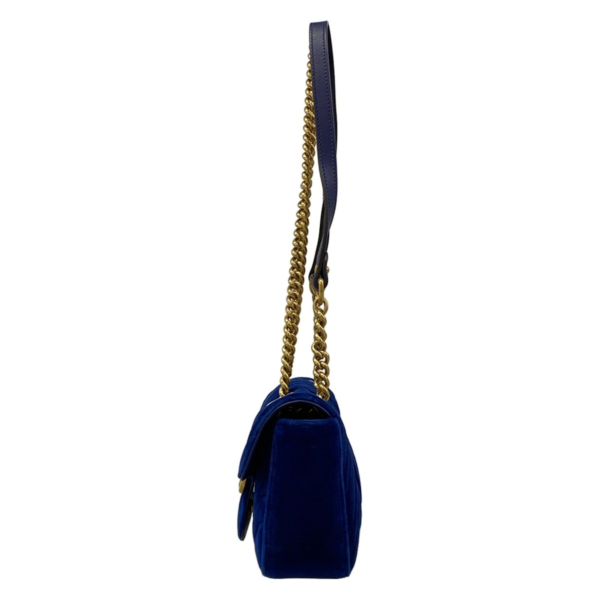 Gucci Shoulder Bag GG Marmont Blue Chain — view 4