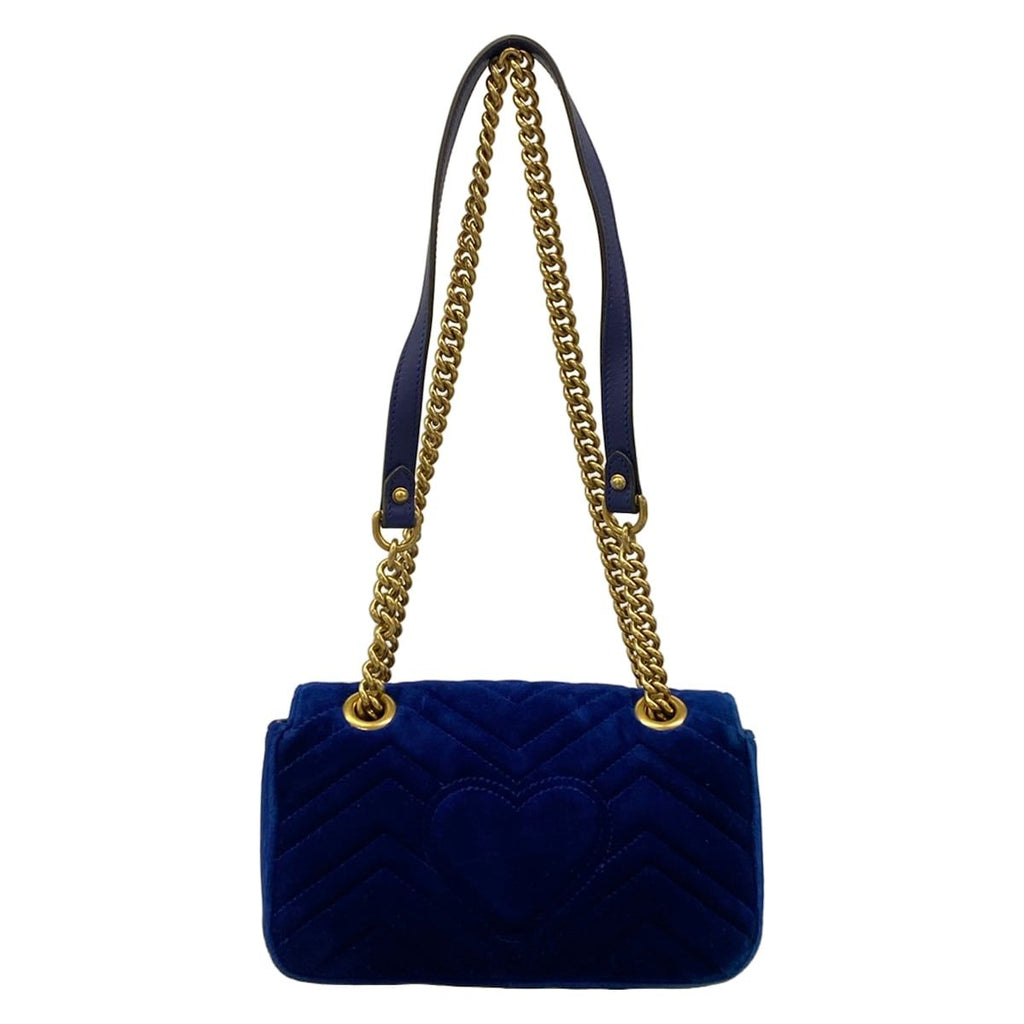 Gucci Shoulder Bag GG Marmont Blue Chain — view 3