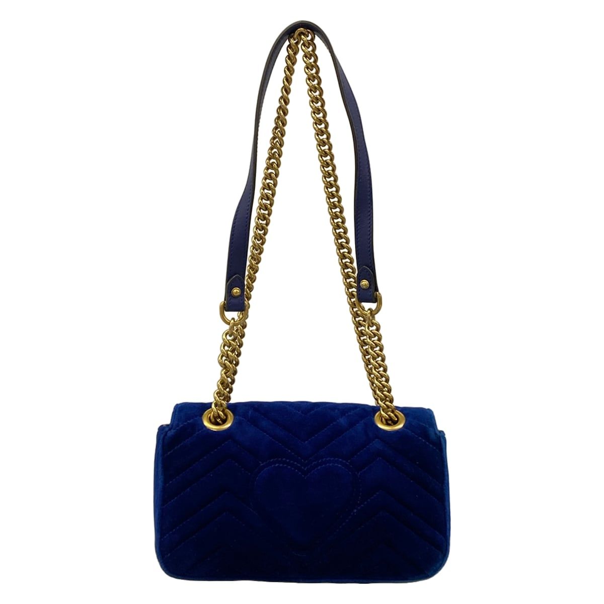 Gucci Shoulder Bag GG Marmont Blue Chain — view 3