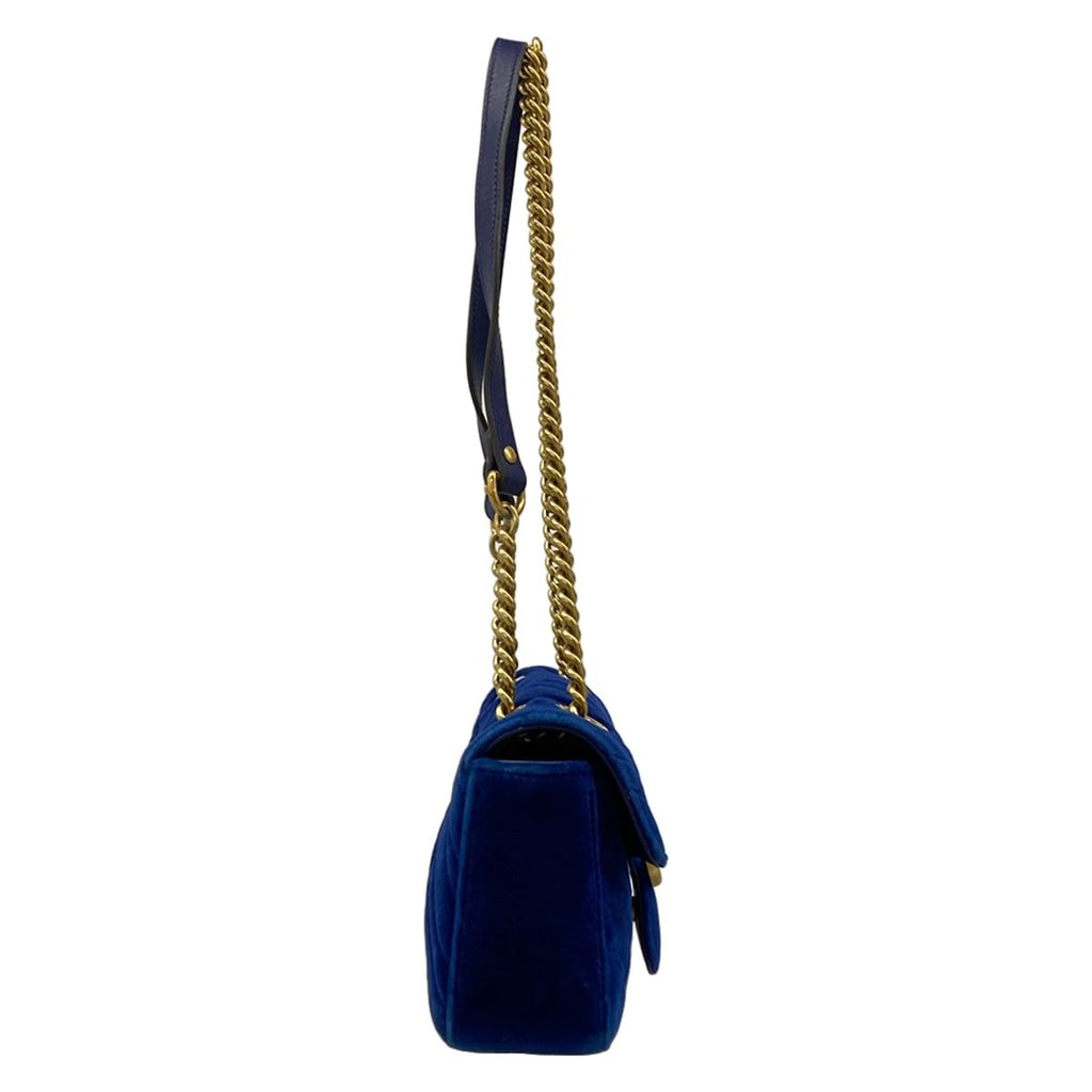 Gucci Shoulder Bag GG Marmont Blue Chain — view 2