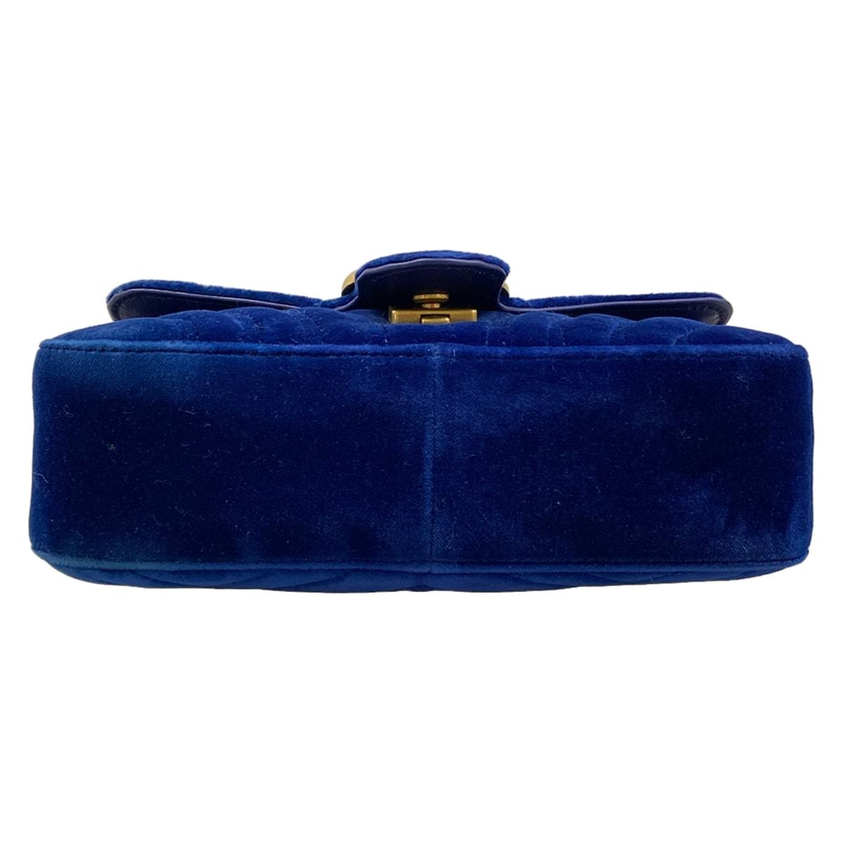 Gucci Shoulder Bag GG Marmont Blue Chain — view 5