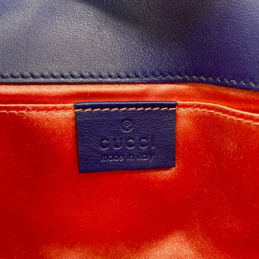 Gucci Shoulder Bag GG Marmont Blue Chain — view 9