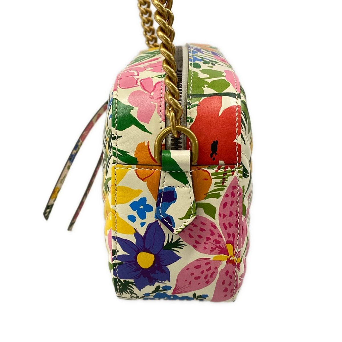 Gucci Shoulder Bag GG Marmont White Ken Scott Limited Edition Floral Leather — view 4