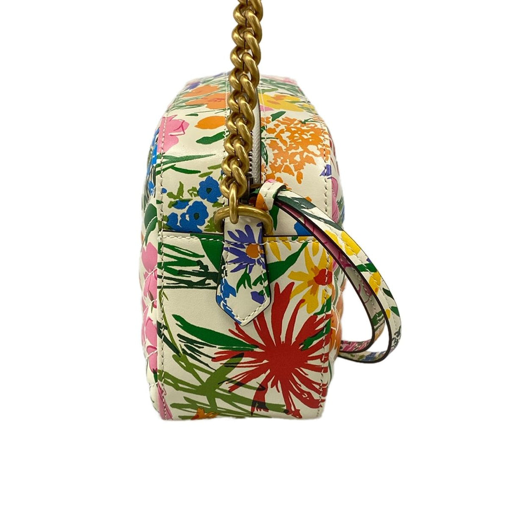 Gucci Shoulder Bag GG Marmont White Ken Scott Limited Edition Floral Leather — view 2