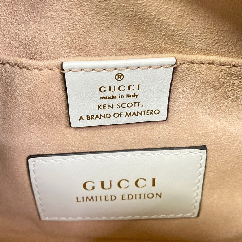 Gucci Shoulder Bag GG Marmont White Ken Scott Limited Edition Floral Leather — view 9