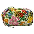 Gucci Shoulder Bag GG Marmont White Ken Scott Limited Edition Floral Leather