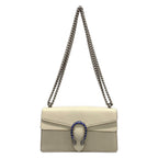 Gucci Shoulder Bag Dionysus Ivory Chain Leather