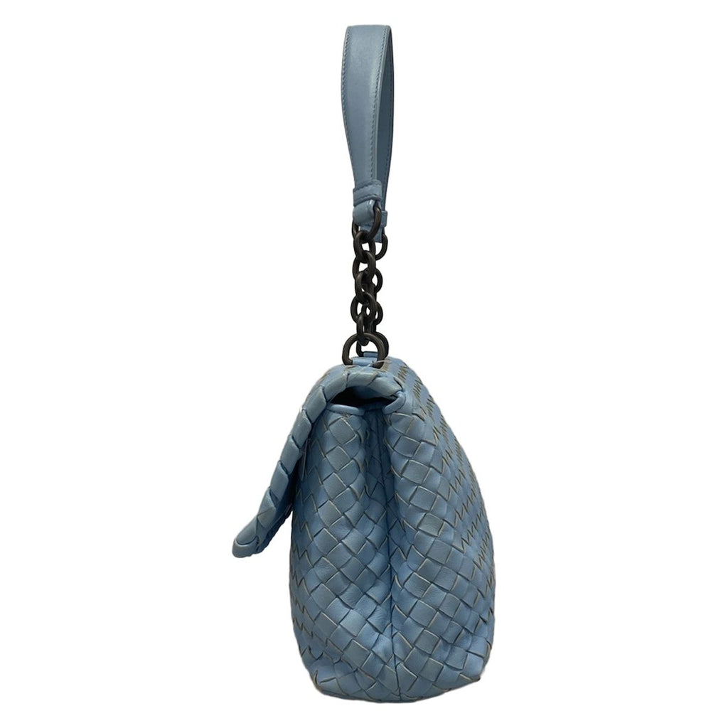 Bottega Veneta Shoulder Bag Olympia Light Blue Chain Leather — view 4