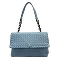 Bottega Veneta Shoulder Bag Olympia Light Blue Chain Leather
