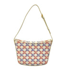 Celine Shoulder Bag Triomphe Canvas White Leather — view 3