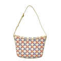 Celine Shoulder Bag Triomphe Canvas White Leather