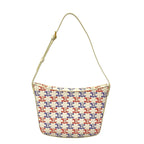 Celine Shoulder Bag Triomphe Canvas White Leather