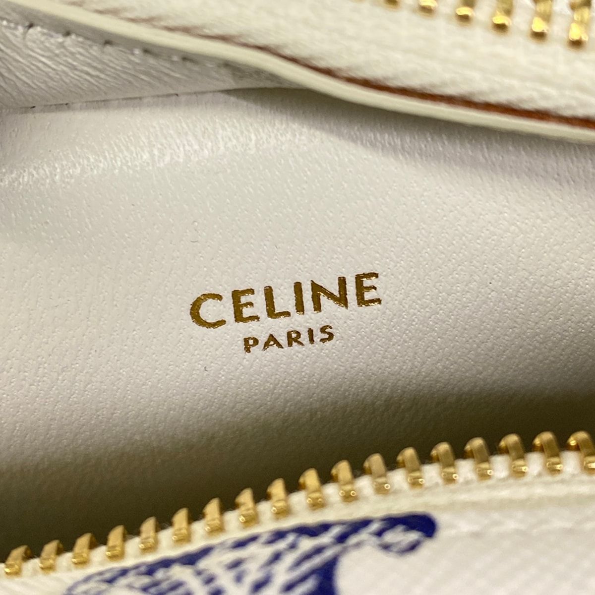 Celine Shoulder Bag Triomphe Canvas White Leather — view 9