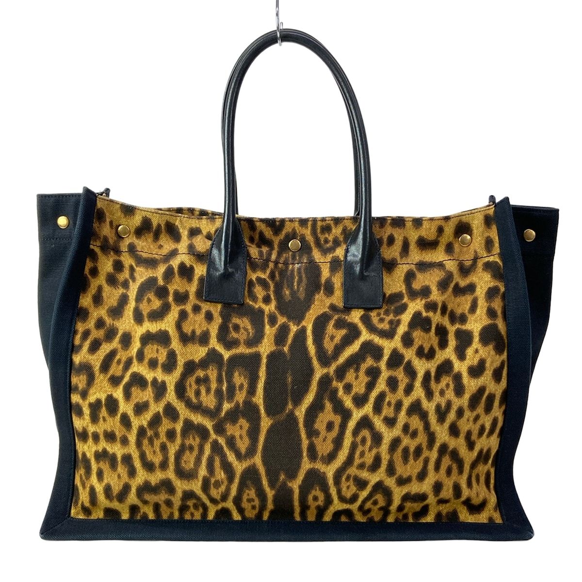 Saint Laurent Paris Tote Rive Gauche Brown Leopard Print Leather — view 3