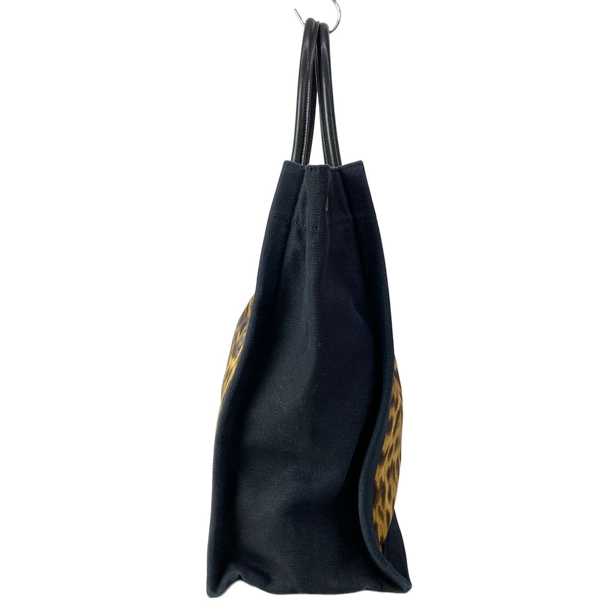 Saint Laurent Paris Tote Rive Gauche Brown Leopard Print Leather — view 4