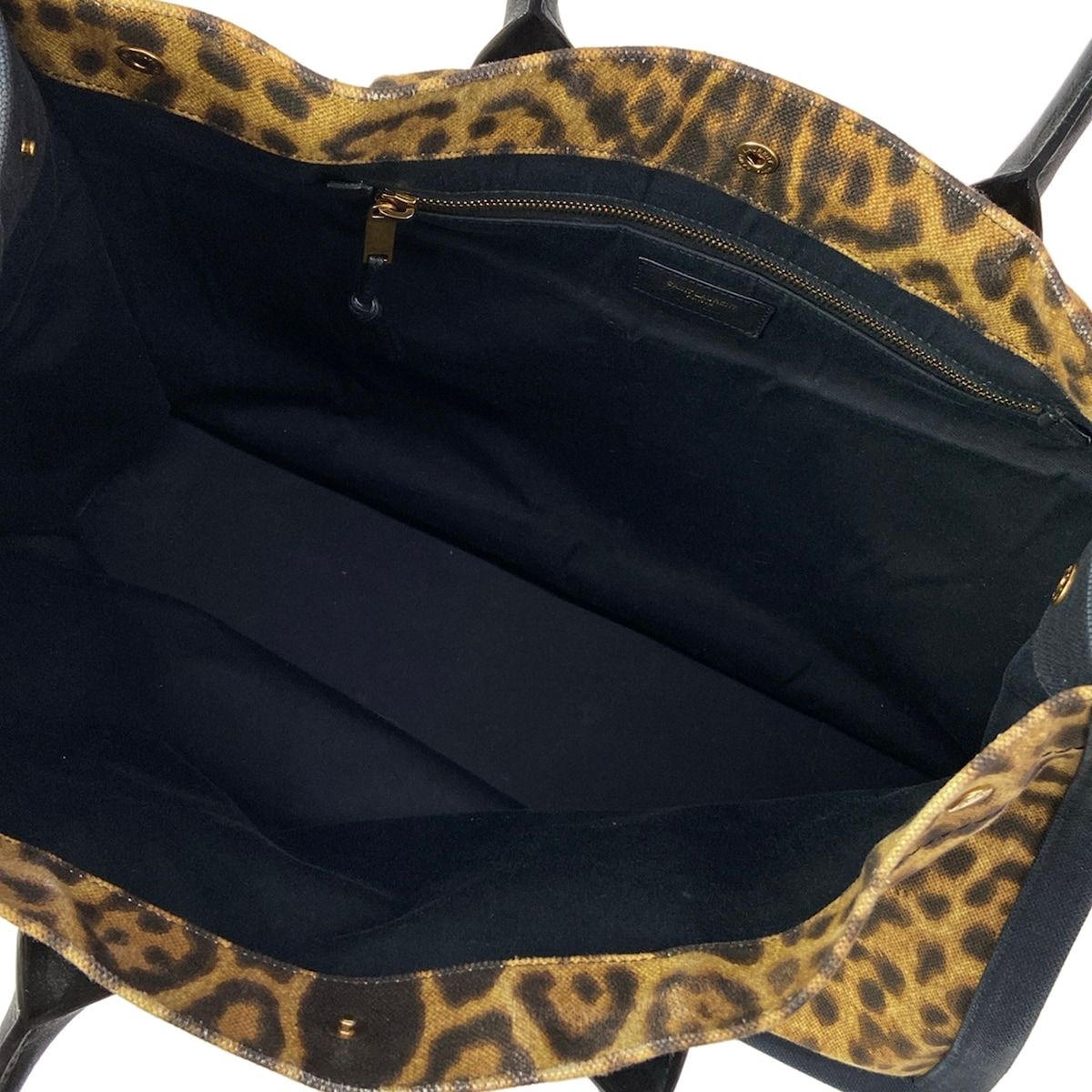 Saint Laurent Paris Tote Rive Gauche Brown Leopard Print Leather — view 7