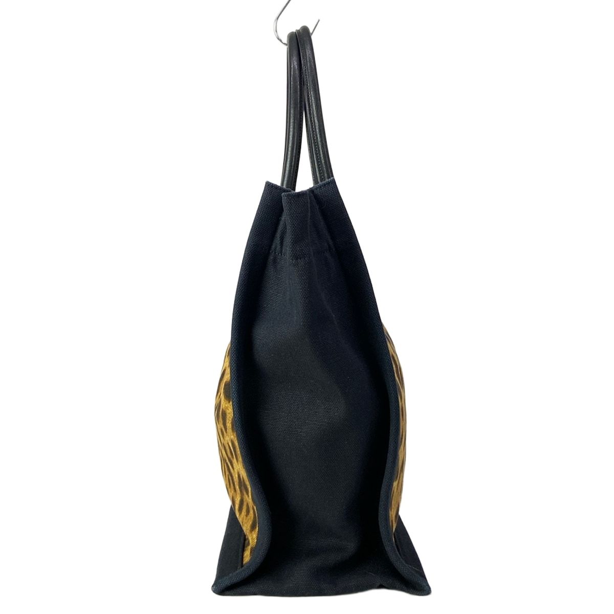 Saint Laurent Paris Tote Rive Gauche Brown Leopard Print Leather — view 2
