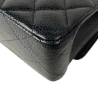 Chanel Shoulder Bag Double Flap Quilted Black Gold Chain — view 8