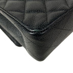 Chanel Shoulder Bag Double Flap Quilted Black Gold Chain — view 9