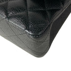 Chanel Shoulder Bag Double Flap Quilted Black Gold Chain — view 6