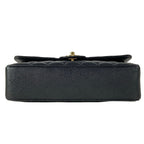 Chanel Shoulder Bag Double Flap Quilted Black Gold Chain — view 5