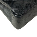 Chanel Shoulder Bag Double Flap Quilted Black Gold Chain — view 7