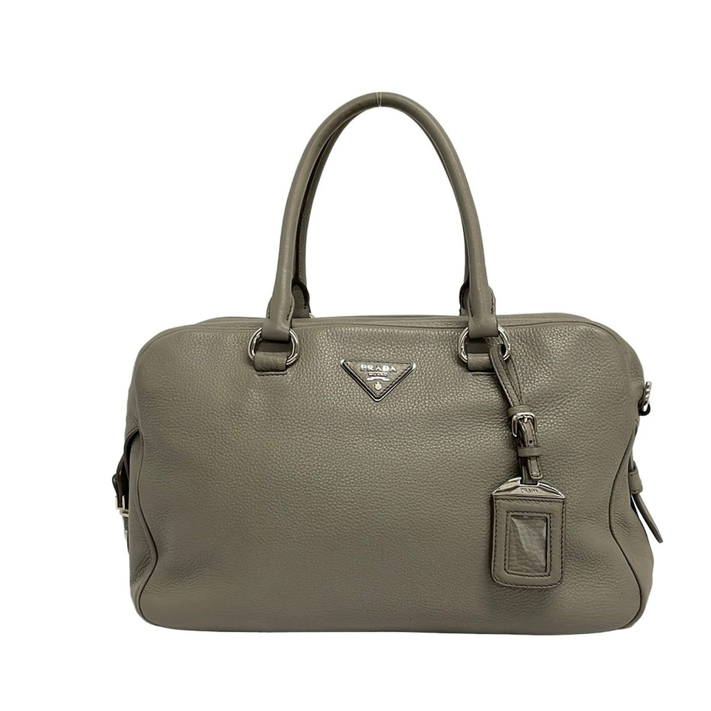 Prada Handbag Gray Leather