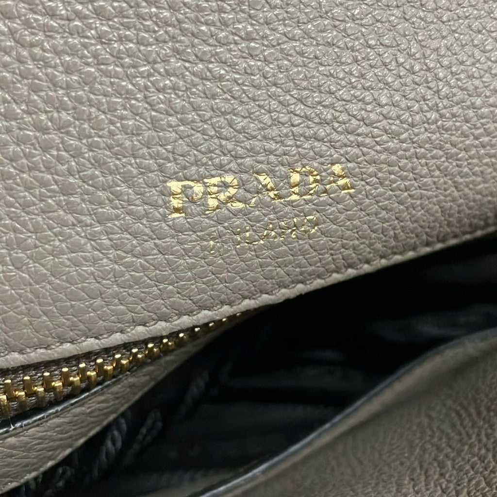 Prada Handbag Gray Leather — view 9