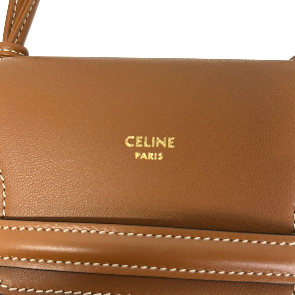 Celine Shoulder Bag Triomphe Canvas Dark Brown Smartphone Pochette Leather — view 9