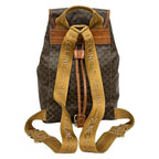 Celine Backpack Macadam Pattern Dark Brown Drawstring Leather — view 3