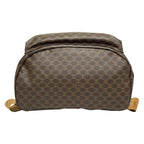 Celine Backpack Macadam Pattern Dark Brown Drawstring Leather — view 5