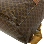 Celine Backpack Macadam Pattern Dark Brown Drawstring Leather — view 6