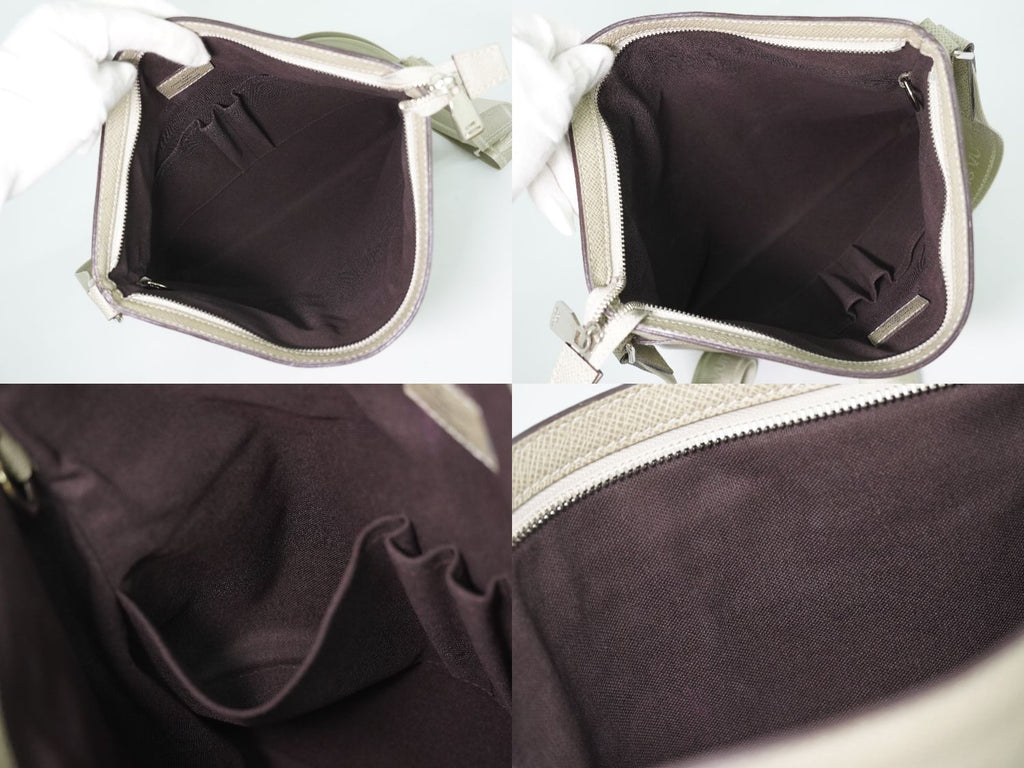 Louis Vuitton LV Taiga Leather Shoulder Bag Pochette Beige Sasha Second — view 8