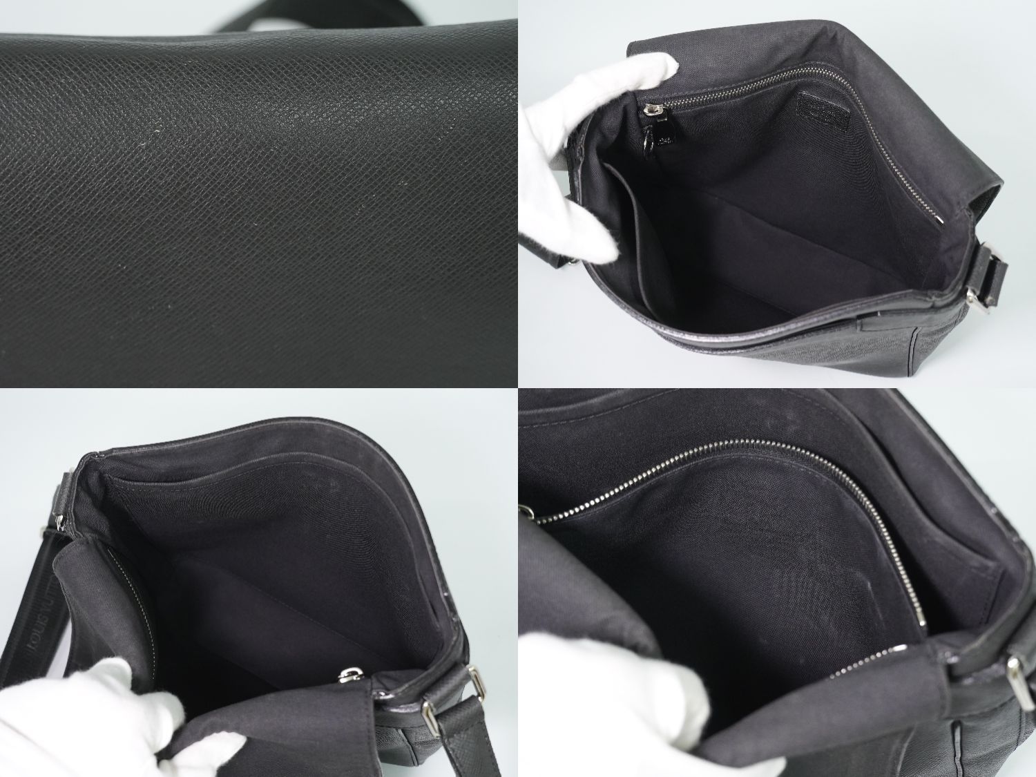 Louis Vuitton LV PM Taiga Leather Shoulder Bag Ardoise Black Second — view 8