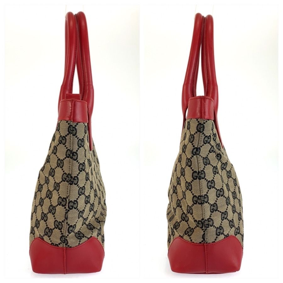 Gucci Red Beige GG Canvas Leather 002 Tote Shoulder — view 7