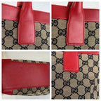Gucci Red Beige GG Canvas Leather 002 Tote Shoulder — view 5