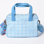 Chanel New Travel Line 2-Way Bag CC Logo Nylon Leather Blue — view 2