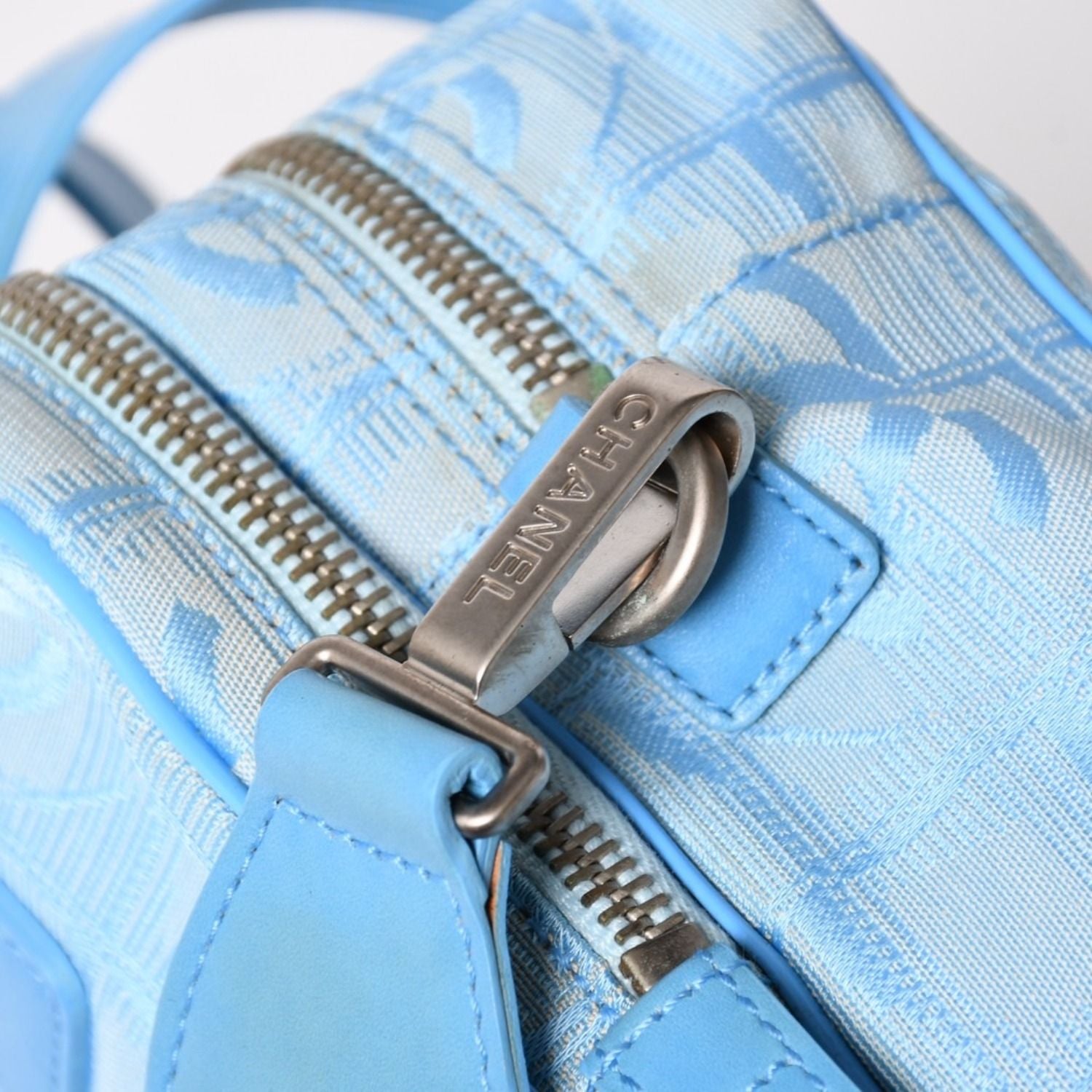 Chanel New Travel Line 2-Way Bag CC Logo Nylon Leather Blue — view 7