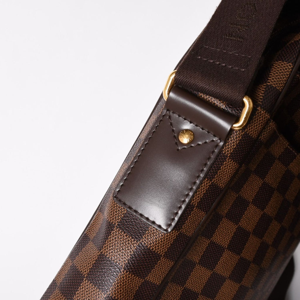 Louis Vuitton Shelton MM Damier Graphite Shoulder Bag Leather Brown Gold — view 5