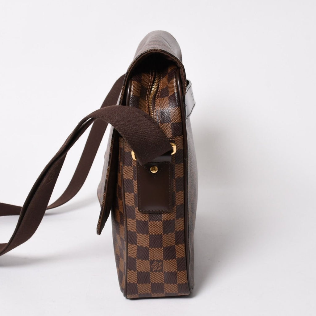 Louis Vuitton Shelton MM Damier Graphite Shoulder Bag Leather Brown Gold — view 4