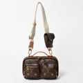 Louis Vuitton Monogram Utility Crossbody Shoulder Bag Brown Gold