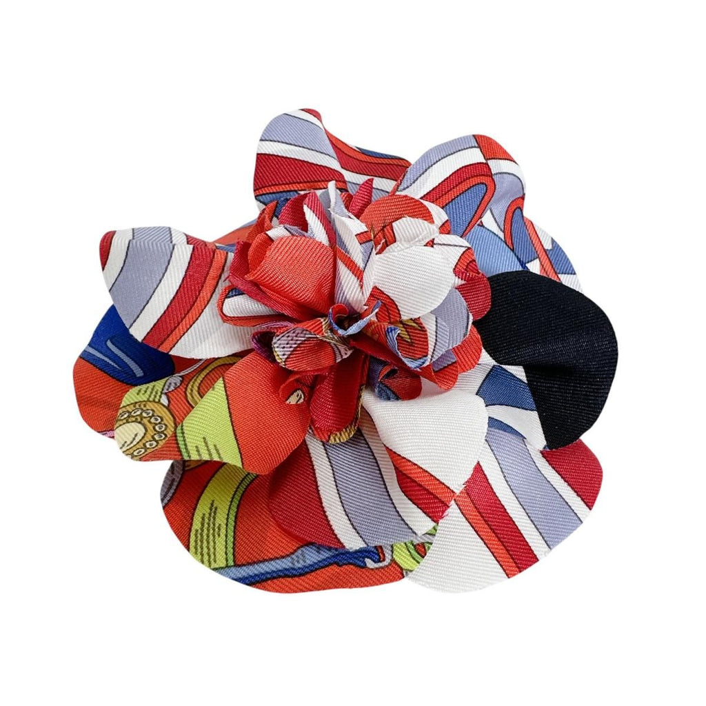 Hermes Silk Cosage Flower Brooch — view 4