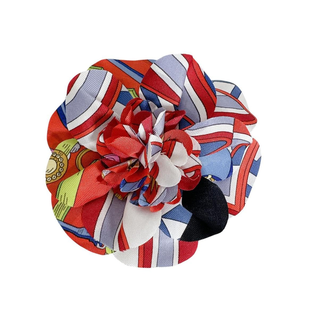 Hermes Silk Cosage Flower Brooch — view 2