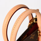Louis Vuitton Sac Plat BB Monogram Shoulder Bag Leather Brown Gold — view 7