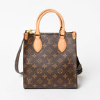 Louis Vuitton Sac Plat BB Monogram Shoulder Bag Leather Brown Gold — view 2